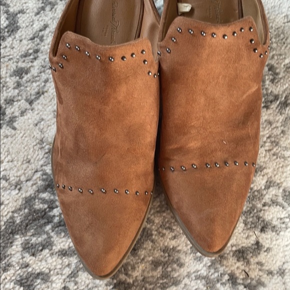 Cognac Suede Mules - Picture 3 of 4